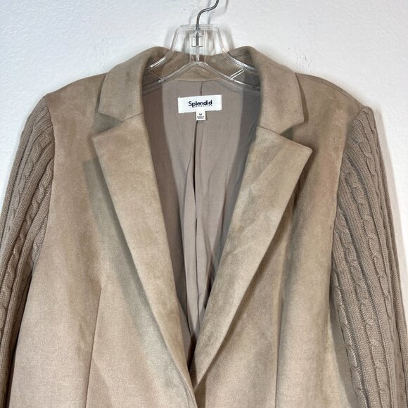 Splendid Tan Blazer with Knit Sleeves - Picture 5 of 10